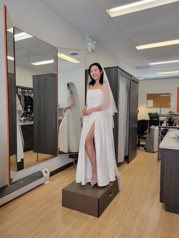 Inside the alterations shop with sewing equipment
